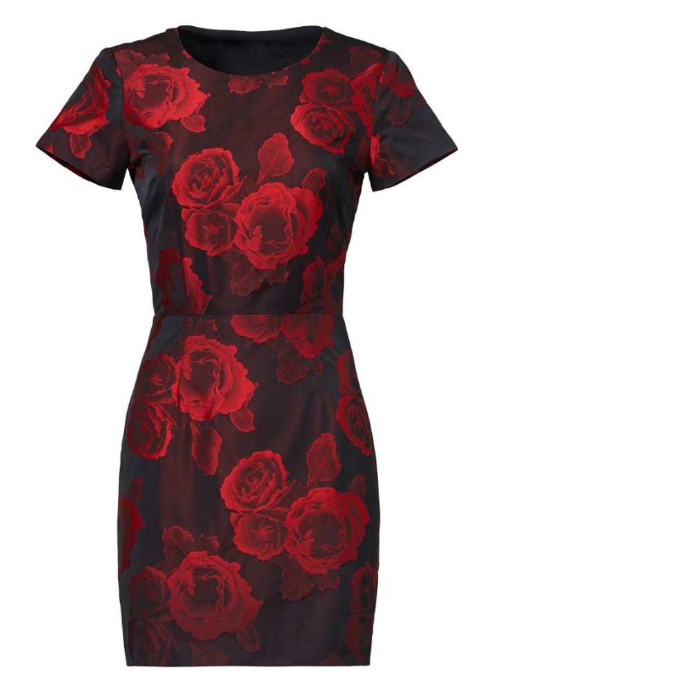 Amanda Uprichard Rose Ruffle Back Sheath - Size Small S dress